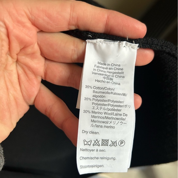 J CREW Wool Open Front Sweater Blazer Knit Jacket BlACK Merino Wool Size XS - Picture 4 of 4